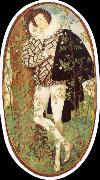 Nicholas Hilliard Leaning younger in rose bush France oil painting artist
